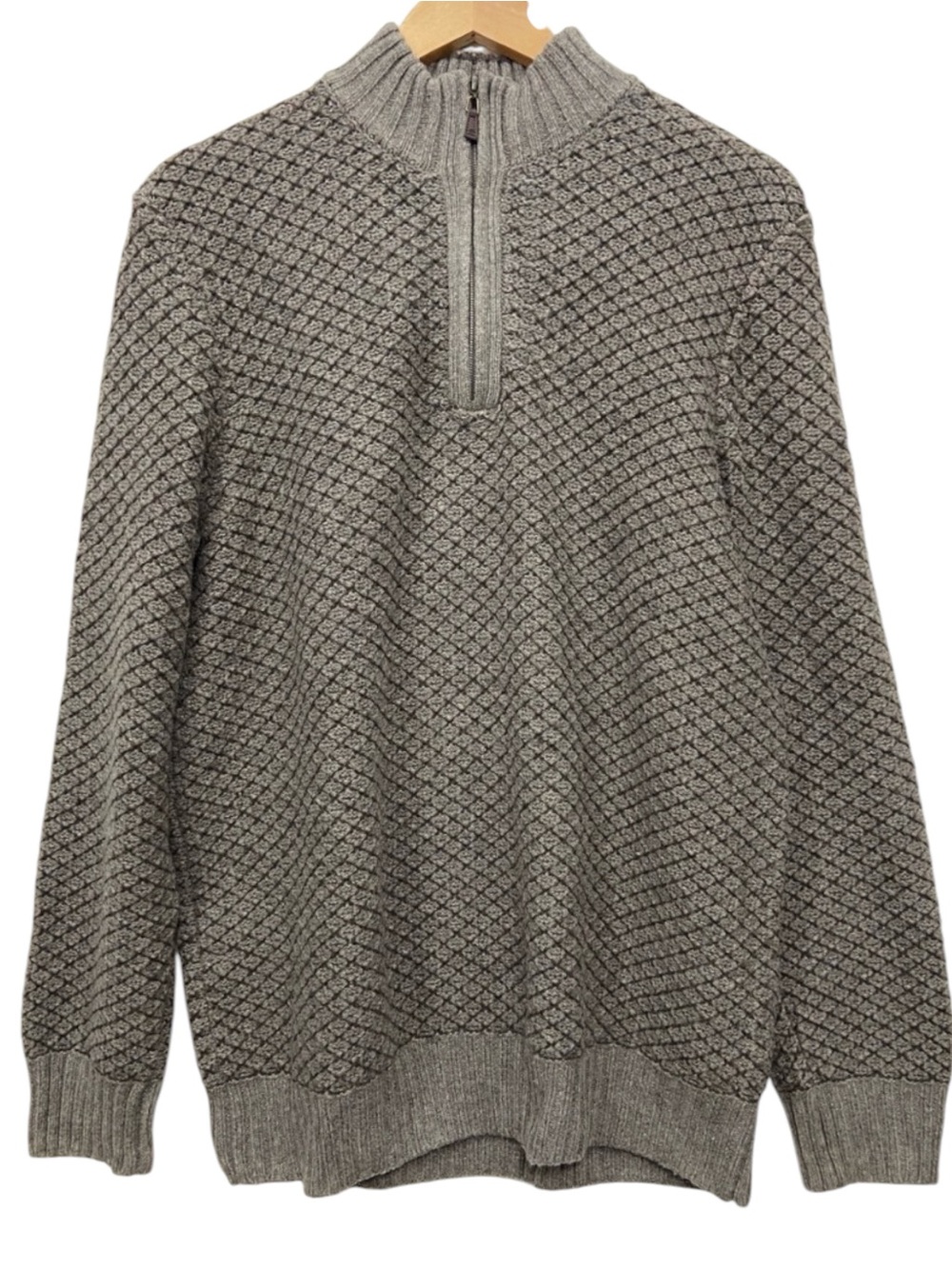 Joseph Abboud Wool Blend 1/4 Zip Gray Knit Sweater - Men’s XL